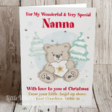 PERSONALISED CHRISTMAS TEDDY BEAR CARD