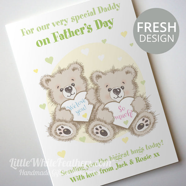 FATHERS DAY - PERSONALISED TEDDY BEAR CARD