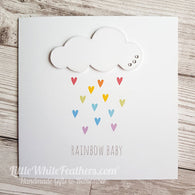 ‘RAINBOW BABY’ LOVE HEARTS CARD