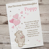 PERSONALISED TEDDY BEAR WITH BALLOONS & POEM CARD