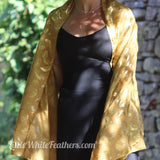 FEATHER SCARF - GOLD METALLIC FOIL PRINT (in 2 colours)