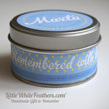 FORGET-ME-NOT CANDLE (additional message around tin)
