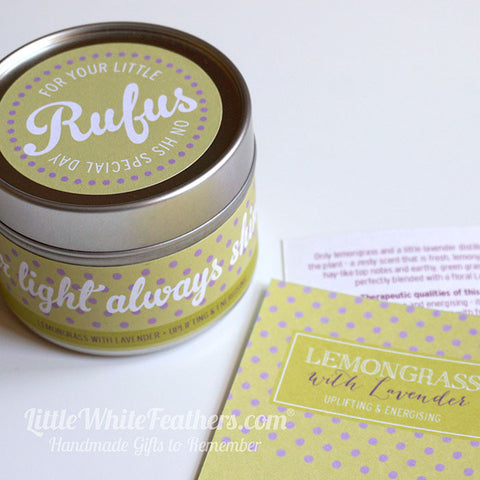 LEMONGRASS with LAVENDER CANDLE (additional message around tin)