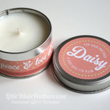 PINK GRAPEFRUIT with BASIL CANDLE (additional message around tin)