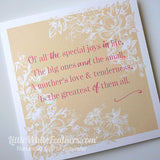 'A MOTHERS LOVE' QUOTE CARD