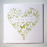 BUTTERFLY HEART CARD (with choice of message)