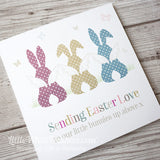 POLKA DOT EASTER BUNNY CARD (can be personalised)