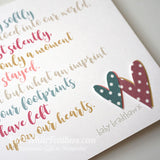 'LITTLE FOOTPRINTS' QUOTE CARD (can be personalised)