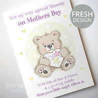 MOTHERS DAY - PERSONALISED TEDDY BEAR CARD