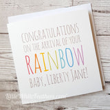 ‘CONGRATULATIONS - RAINBOW BABY' CARD (can be personalised)
