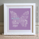 PERSONALISED TYPOGRAPHIC BUTTERFLY
