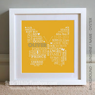 PERSONALISED TYPOGRAPHIC BUTTERFLY