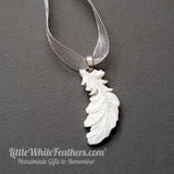 FUSED GLASS WHITE FEATHER