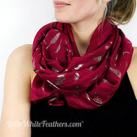 FEATHER METALLIC FOIL PRINT SCARF (in 6 colours)